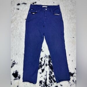 Levi’s 505 Blue Straight Leg Mid Rise Stretch Denim Jeans Size 31